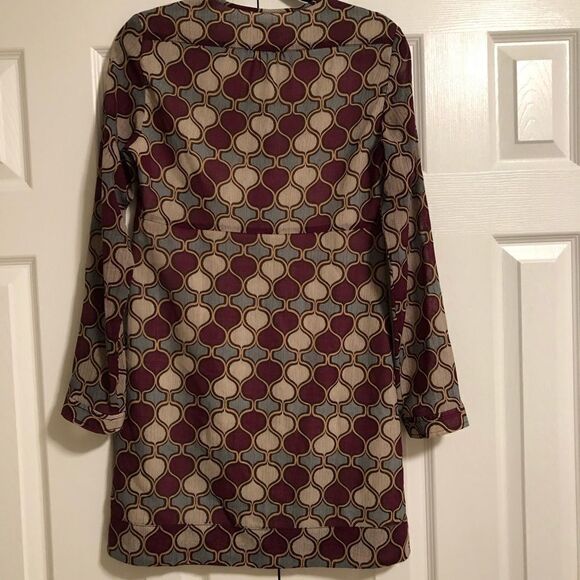 TORY BURCH Abstract Pattern Long Sleeve Dress Size 4 - Picture 6 of 6